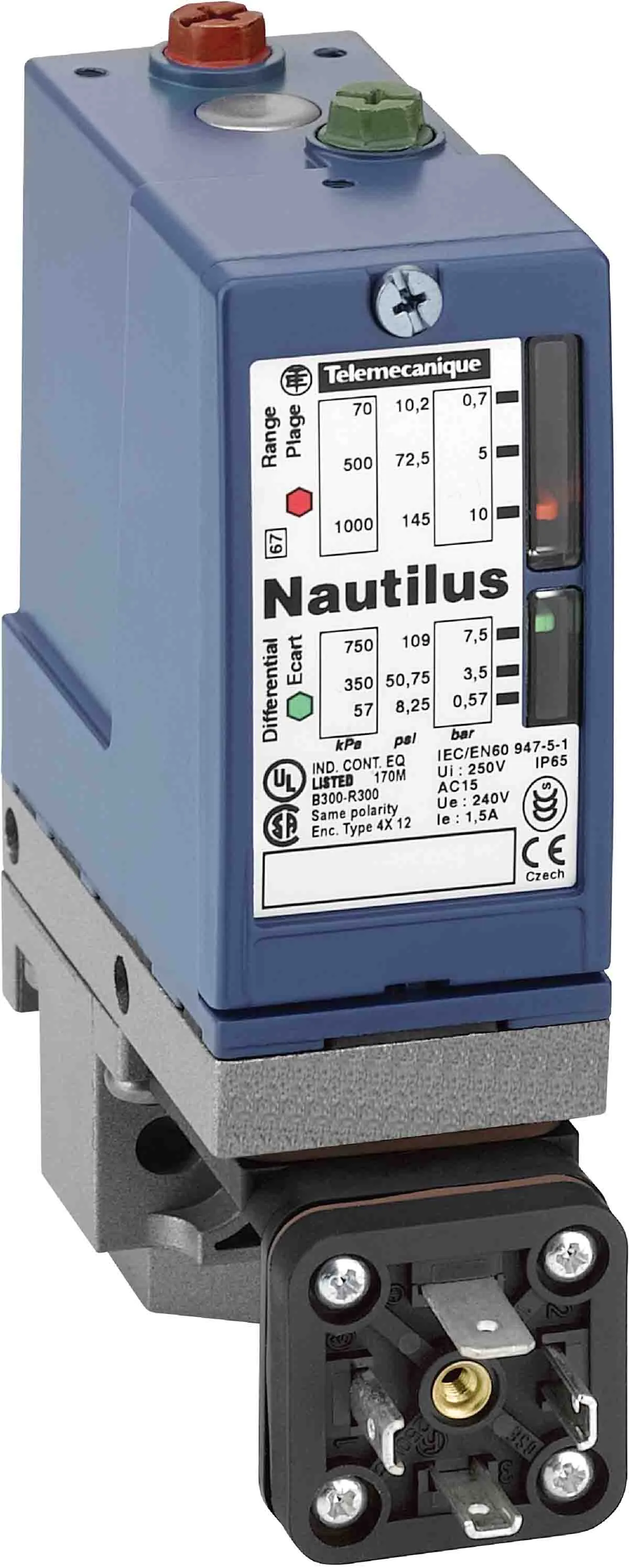 Pressostato Differenziale Telemecanique Sensors, 500bar max, uscita 1 C/O